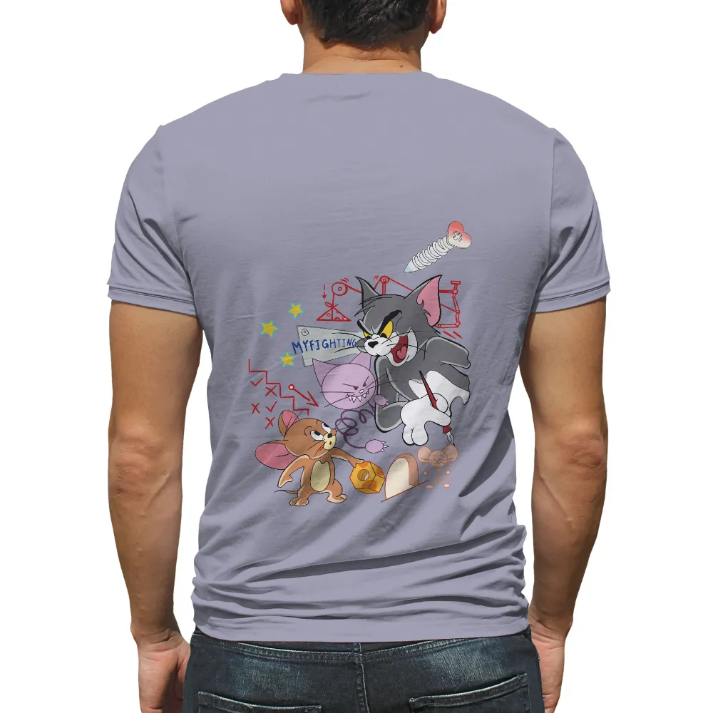 Tee Shirts Printed: Tom and Jerry MYFIGHTING|military t shirts humor uk