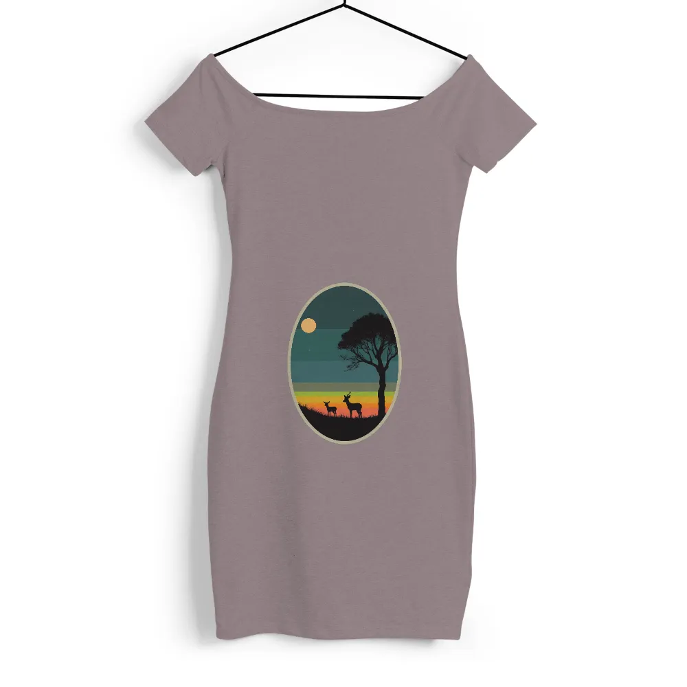 Shirts Graphic Tees: Deer Silhouette at Sunset|sunset t