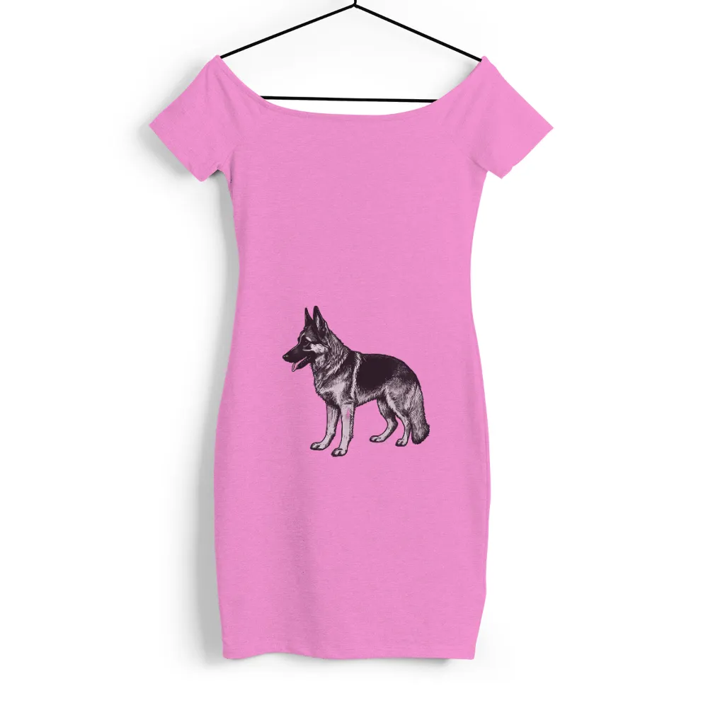 Tee Shirt Printing: Monochrome German Shepherd - Loyalty and Protection|ua uv protection