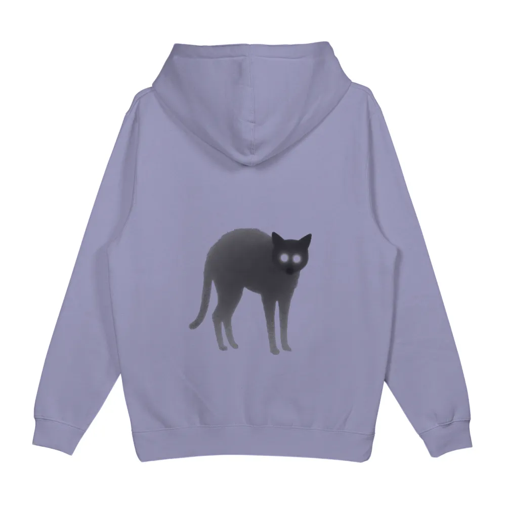 Custom Tee Shirts: Ghostly Cat Guardian of the Night|Ghostly cat with glowing eyes