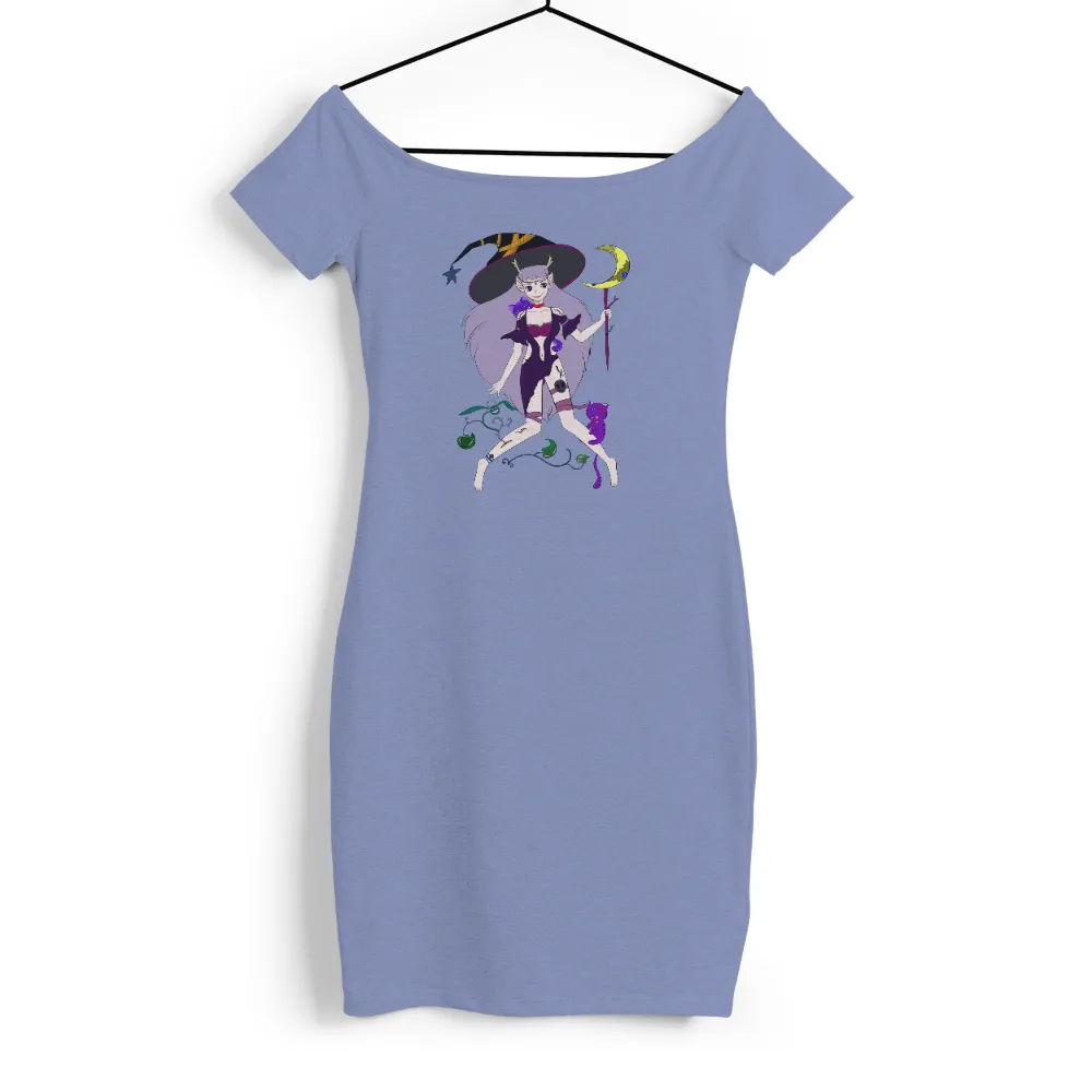 T-Shirts Pattern: Enchanting Witch with Moon and Stars|easter cat shirt