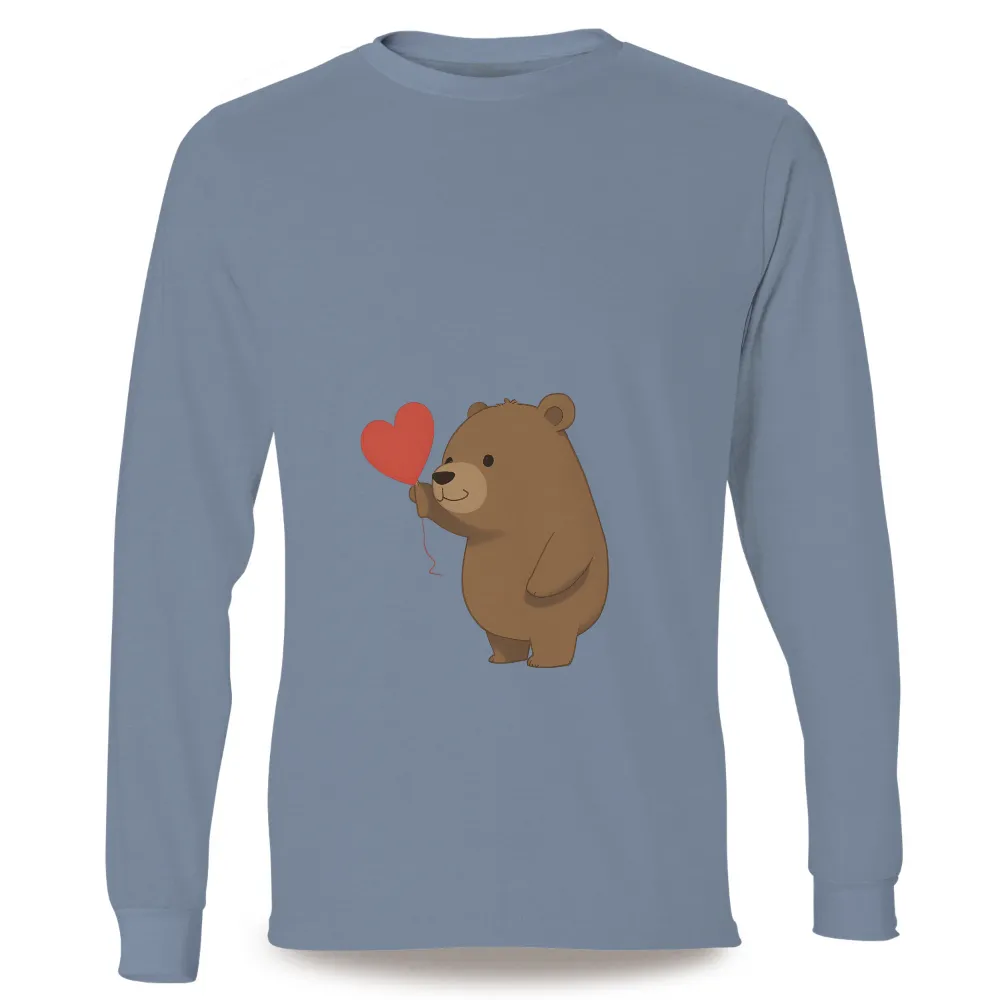 Tee Shirts Printed - Bruno the Bear Spreads Love with Heart Balloon|love for damar 3 shirts