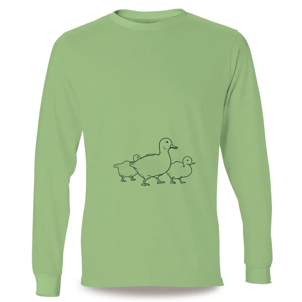 Duck Family T-Shirt Printing: A Symbol of Love and Guidance|crew neck uv protection running long sleeve shirt