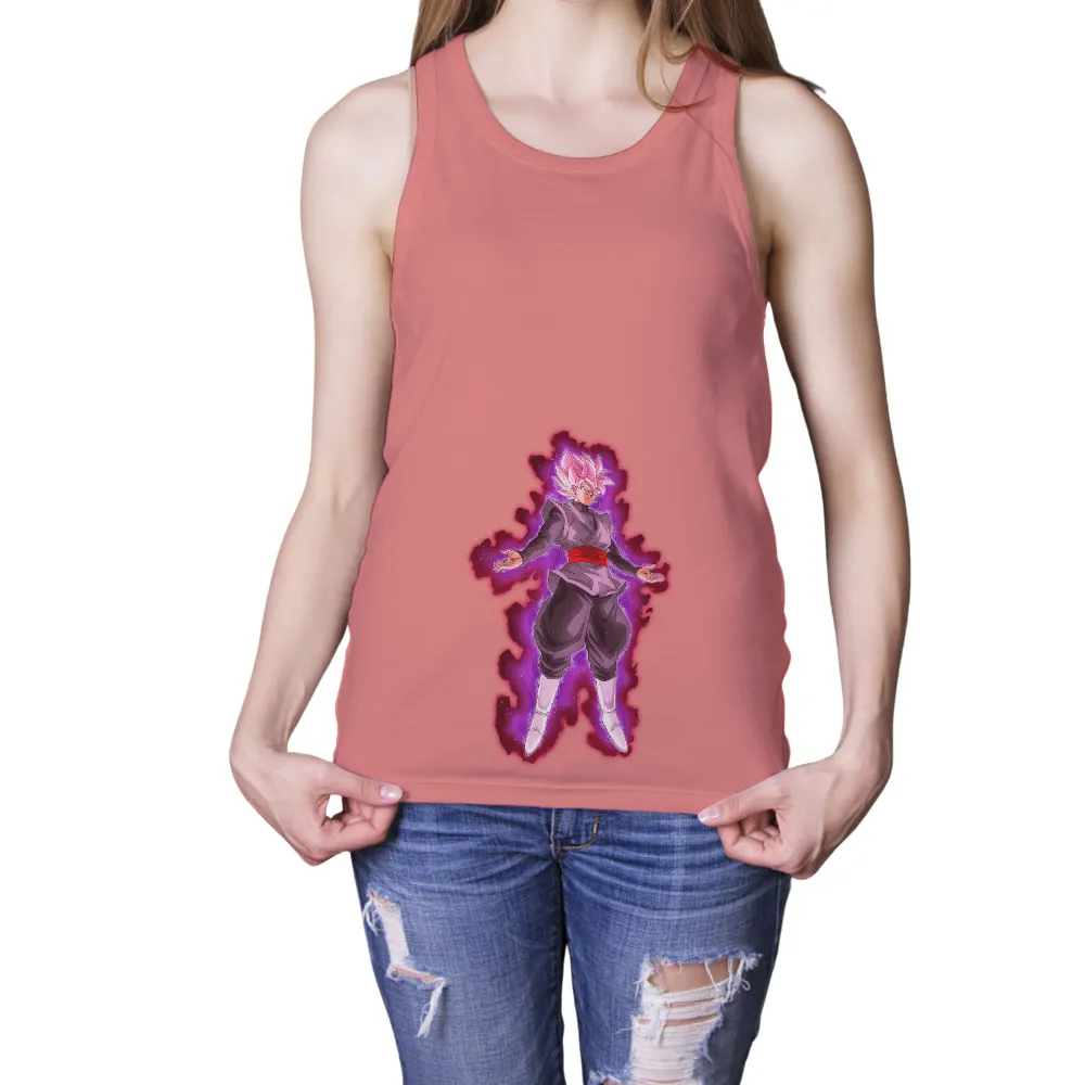 Customized Tee Shirts: Warrior with Pink Hair and Red and Purple Aura|battle tested warrior queen shirt