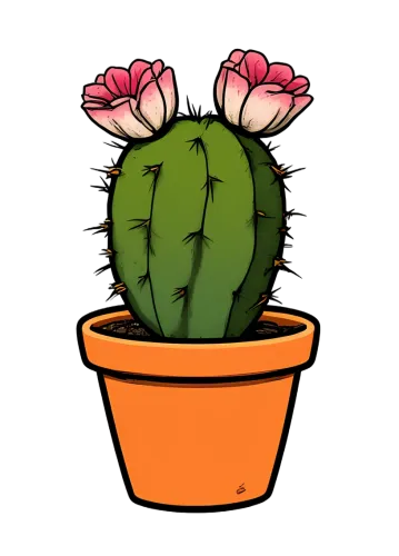 TShirt Printing: Resilient Cactus with Delicate Flowers