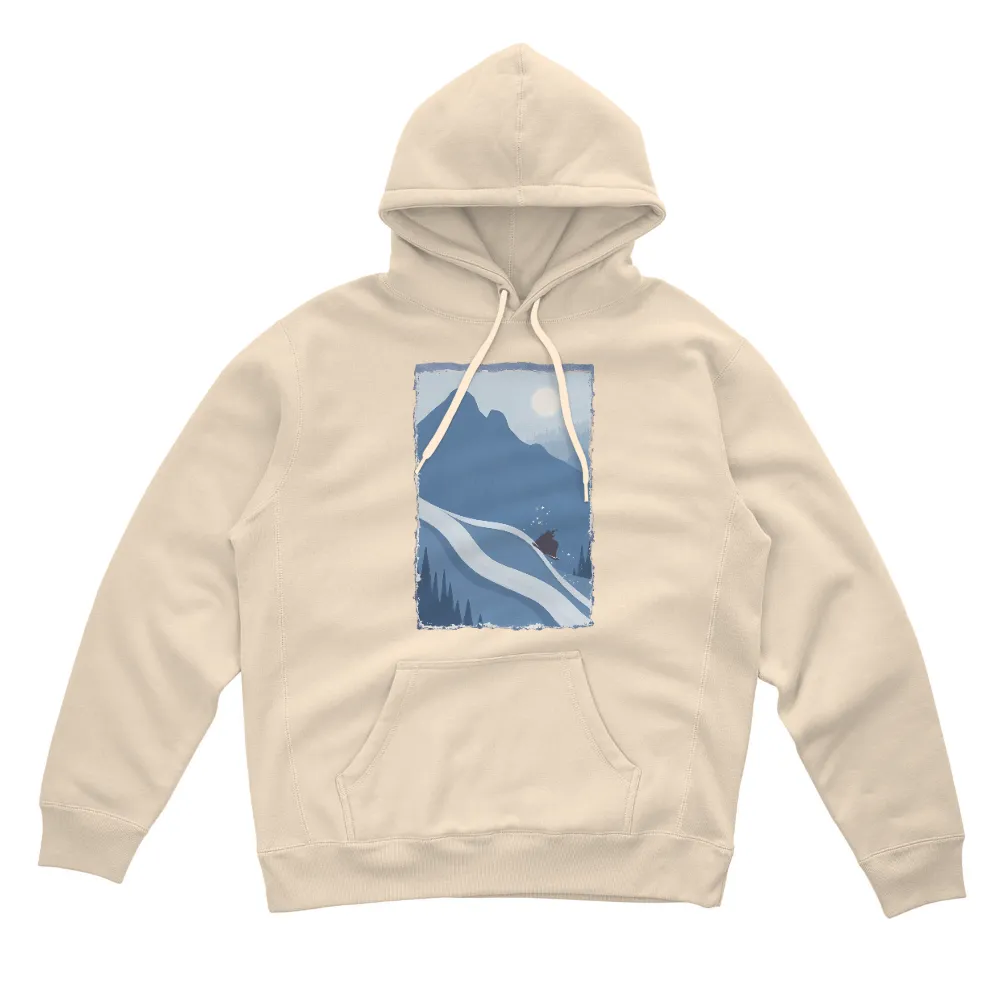 Tee Shirts Printed: Snowboarding Adventure| Minimalist composition