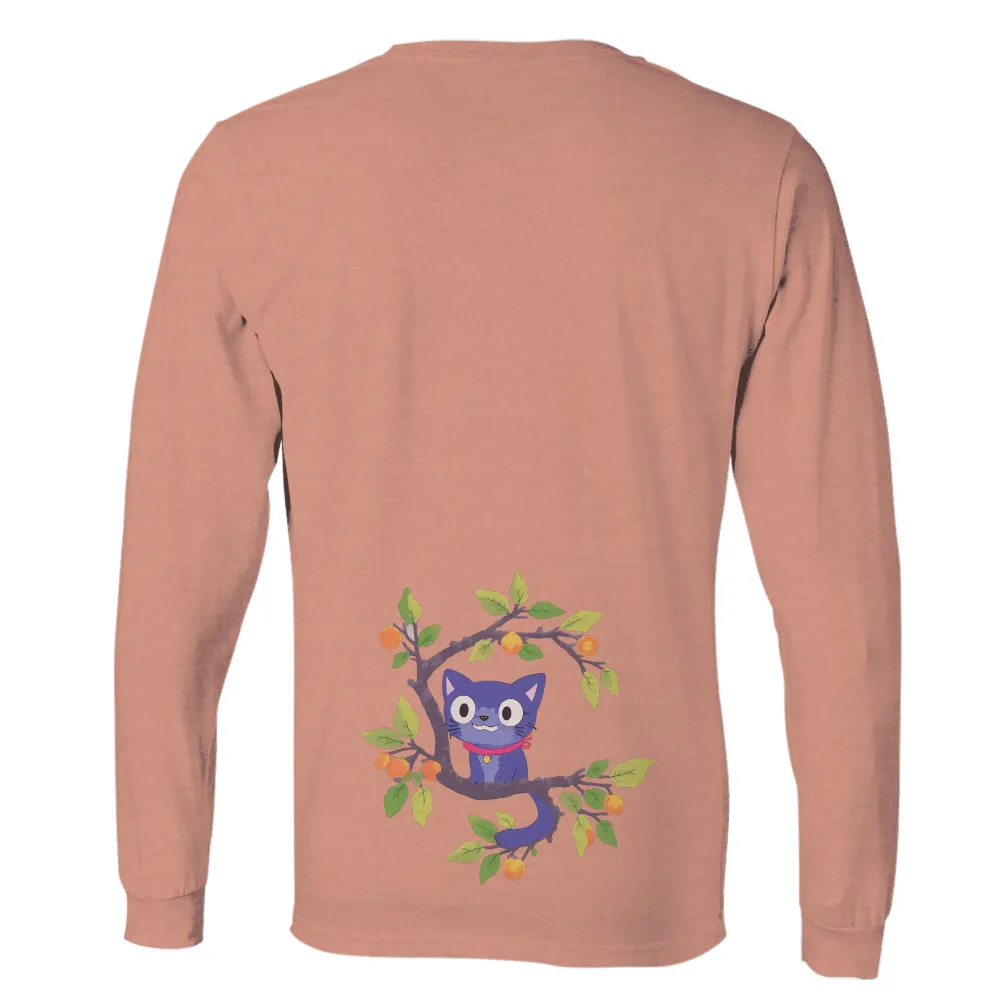 Shirts Graphic Tees: Whiskers the Blue Cat in the Magic Orange Tree|peace love and beer t shirt