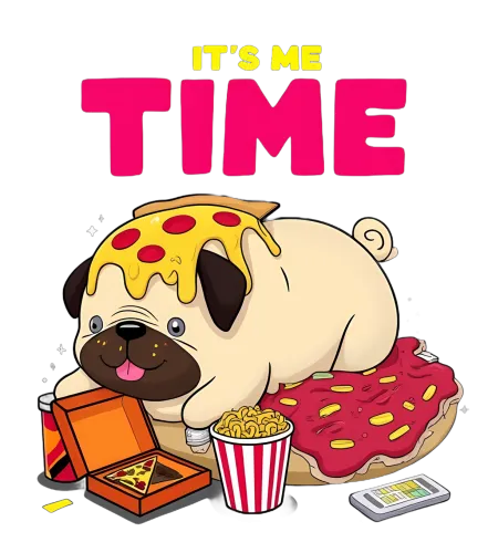 Custom T-Shirt Printing: It's Me Time with Pug and Pizza