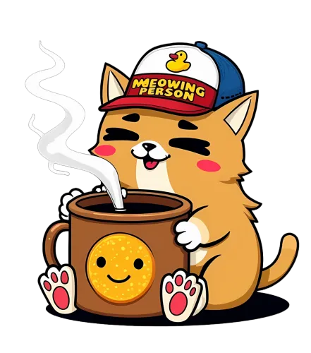 TShirt Printing: Meowing Person Cat Enjoying Coffee