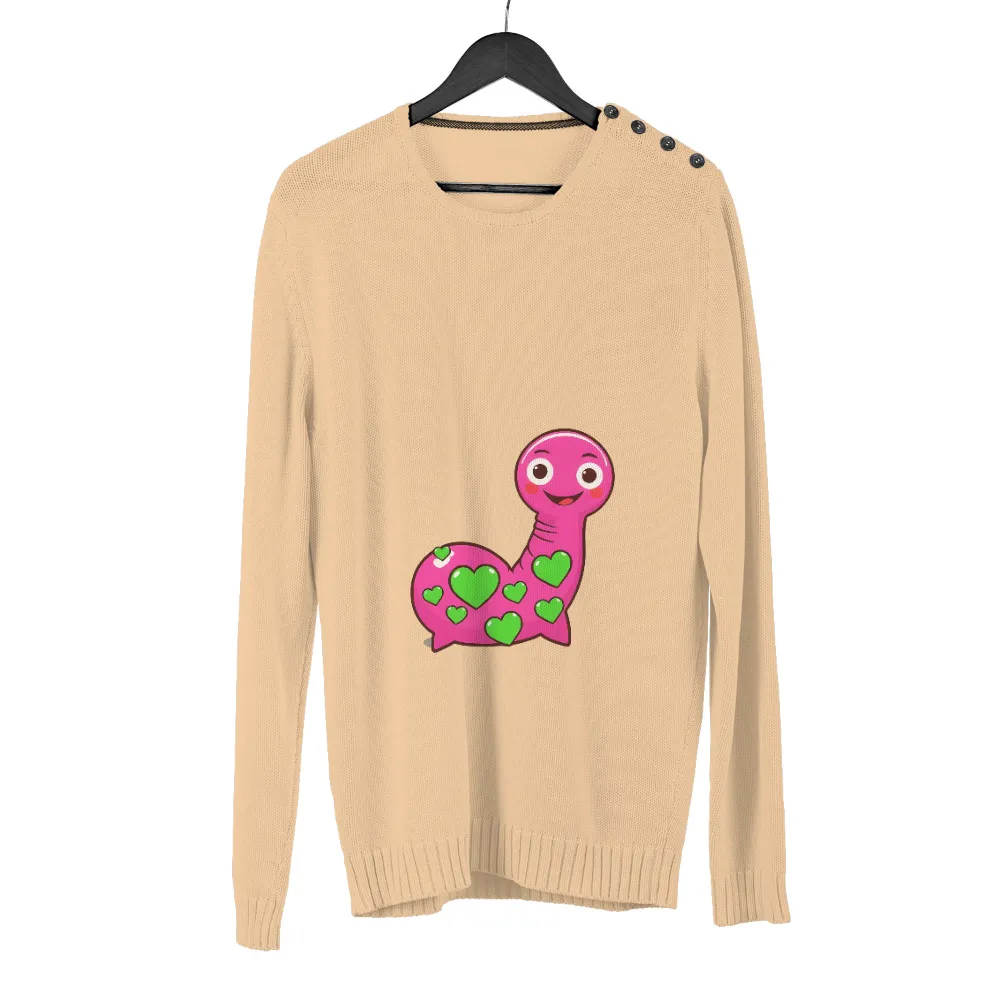 T-Shirts Design: Spread Love and Joy with Wiggly the Worm| Symbolizes love and happiness