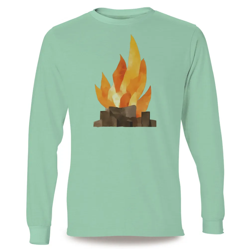 Custom Tee Shirts: Campfire Spirit - Nature's Warmth|shirt side design