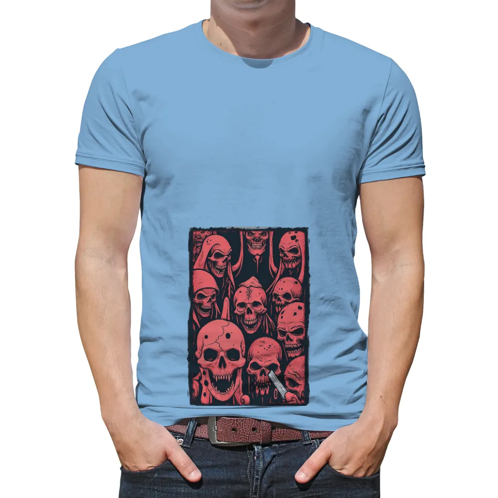 Graphic Tees: Red Skulls - Artistic Horror Design|red hot chili peppers 2022 shirt