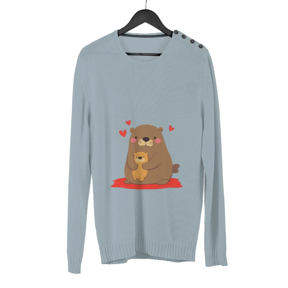 Custom T-Shirt Printing: Embrace Love with Adorable Otters|men's long sleeve sun protection swim shirts