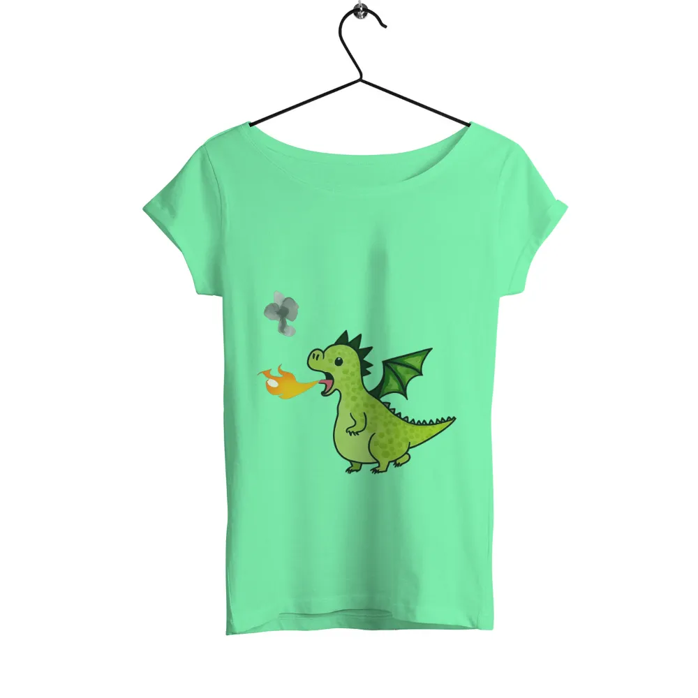 Custom T-Shirt Printing: Whimsical Dragon Adventures with Flame and Cloud|Playful dragon named Zephyr