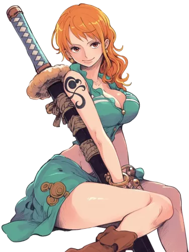 Nami with Sword - one piece nami t shirt