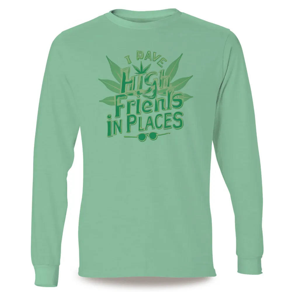 Custom Design with High Friends, Cannabis, and Sunglasses Artwork|cool summer camp shirts