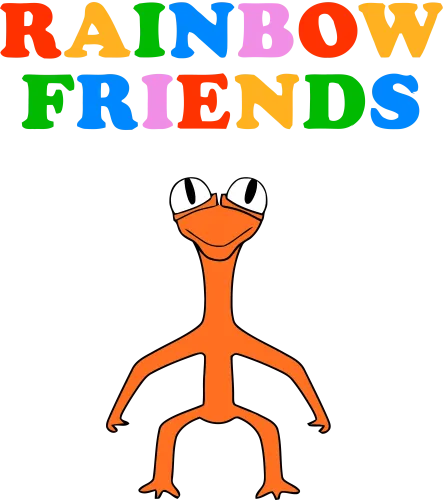 Tee Shirts Printed: Rainbow Friends - Orangey's Cheerful Spirit