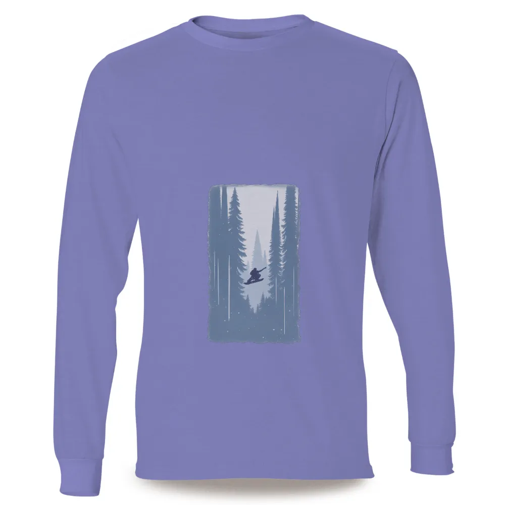 Custom T-Shirt Printing: Snowboarding Adventure in the Forest|roblox t shirt winter