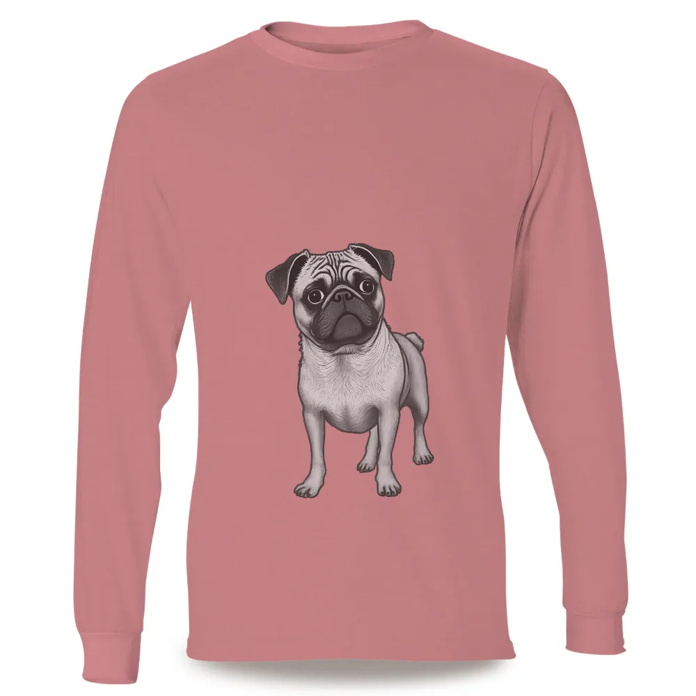 Custom T-Shirt Printing: Expressive Pug Design|cute shirts for dads