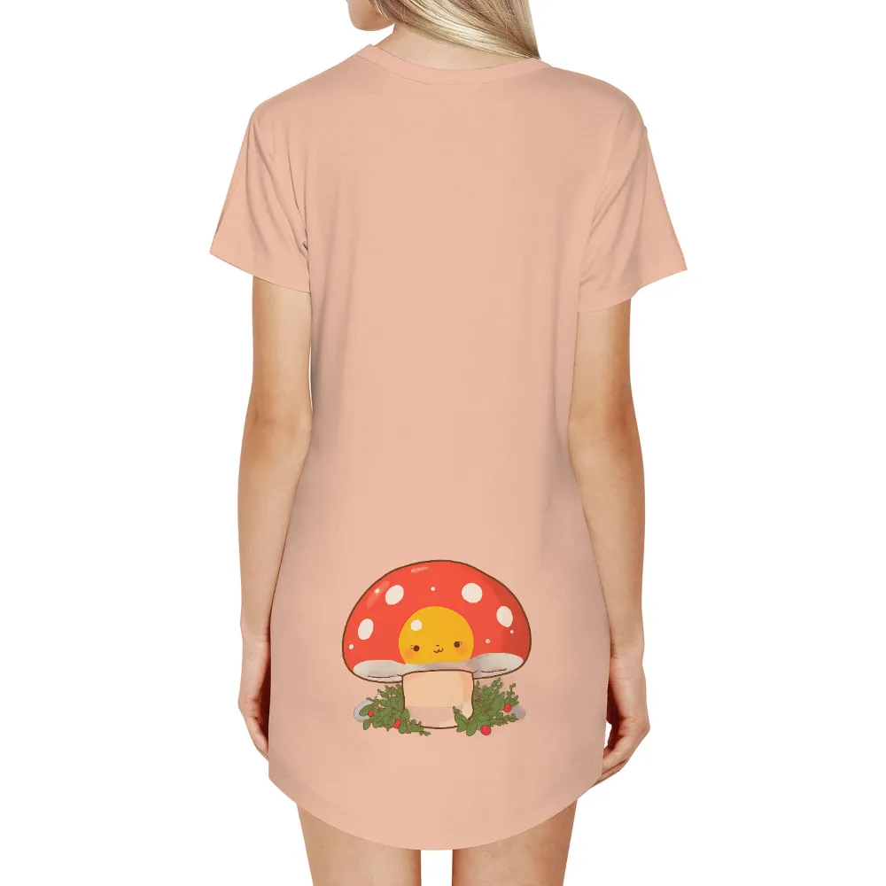 TShirt Design: Whimsical Mushroom Adventure| bright yellow face