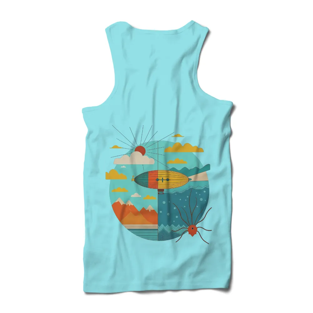 Shirts Graphic Tees: Explore the Unknown with Dirigible Adventure|hang ten ladies sun protection tee