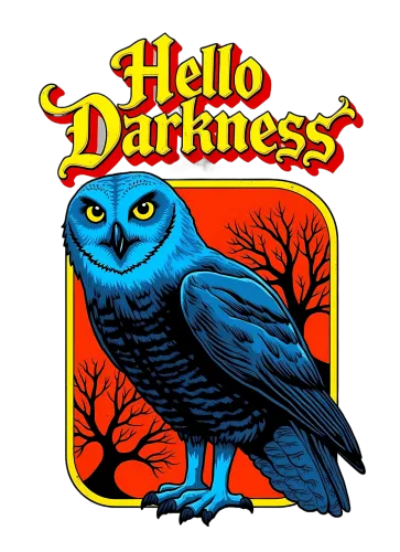 Customized Tee Shirts: Embrace the Mystery with Hello Darkness Owl Design