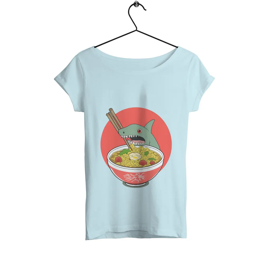 Tee Shirts Printed: Shark's Ramen Adventure|shark rainbow shirt