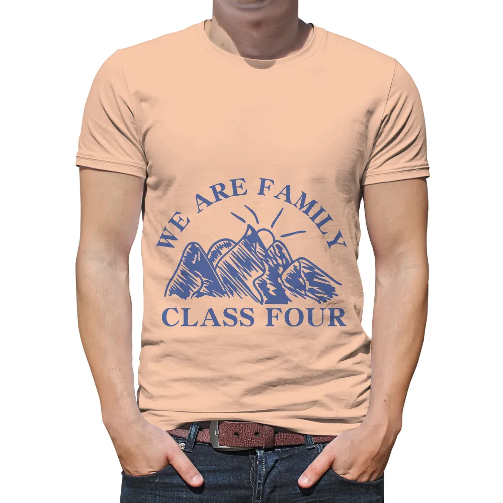 T-Shirt Printing: We Are Family - Class Four Mountains Design|family lake trip shirts