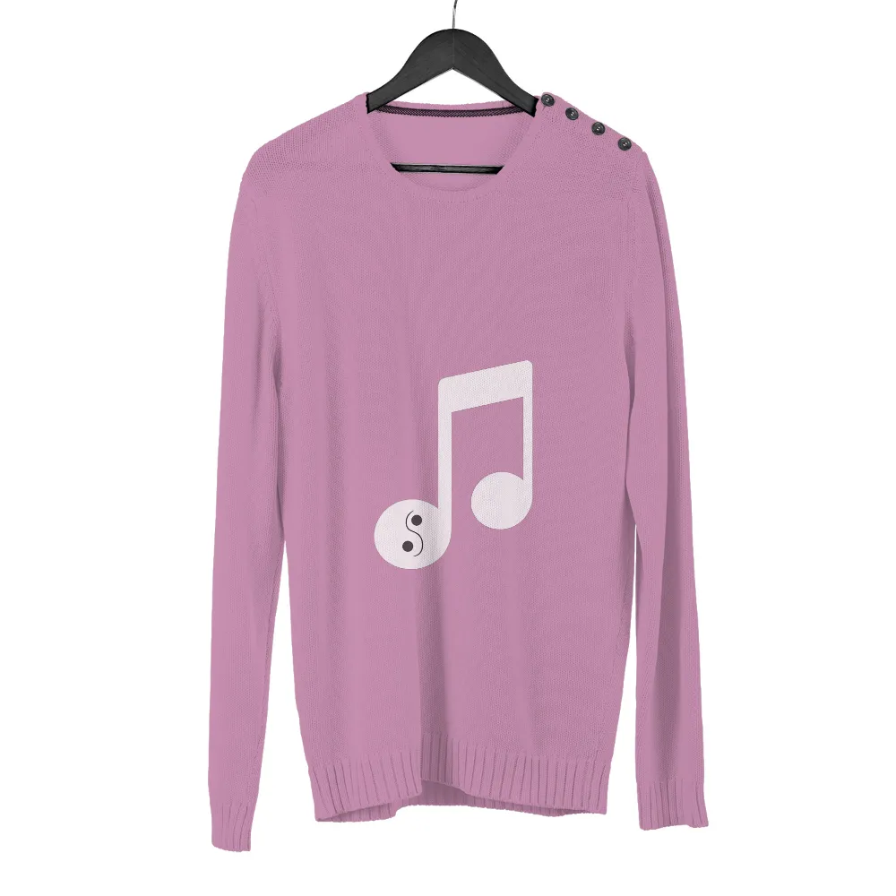 Custom Tee Shirts: Musical Note with Yin Yang - Artistic Balance|music fest shirt animal crossing