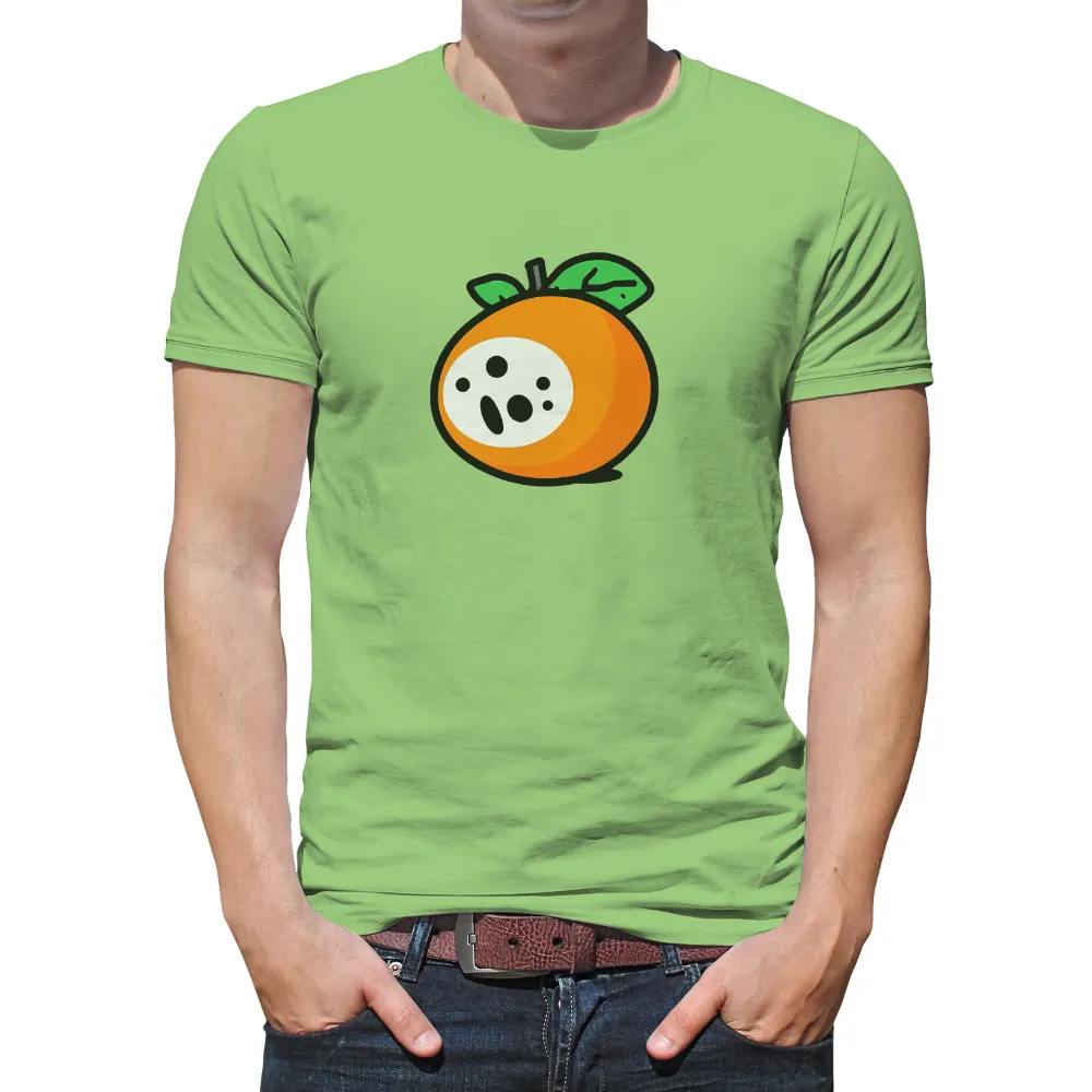 Customized Tee Shirts: Surprised Orange - Funny & Quirky Design|orange mona lisa shirt