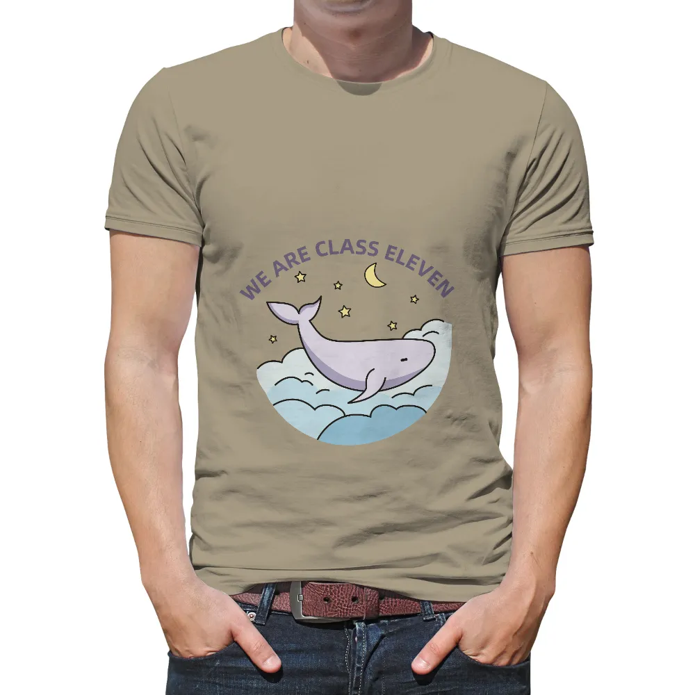 Tee Shirts Printed: Whimsical Whale Unity Design for Class Eleven|playboy night out camp shirt