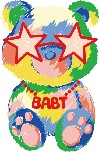 Customized Tee Shirts: BABT - The Whimsical Teddy Bear with Star Eyes