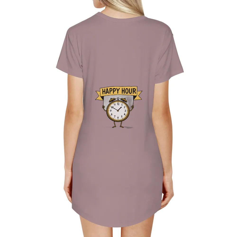 Custom Tee Shirts: Celebrate Happy Hour with Whimsical Clock Design|nostalgia t shirts online