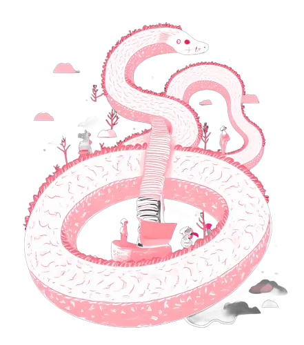 T-Shirts Design: Surreal Snake City - Imagination and Transformation