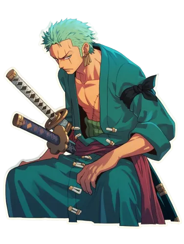 Zoro in Action Pose - one piece with shirt