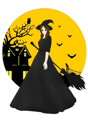 Tee Shirt Printing: Enchanting Witch in the Moonlight