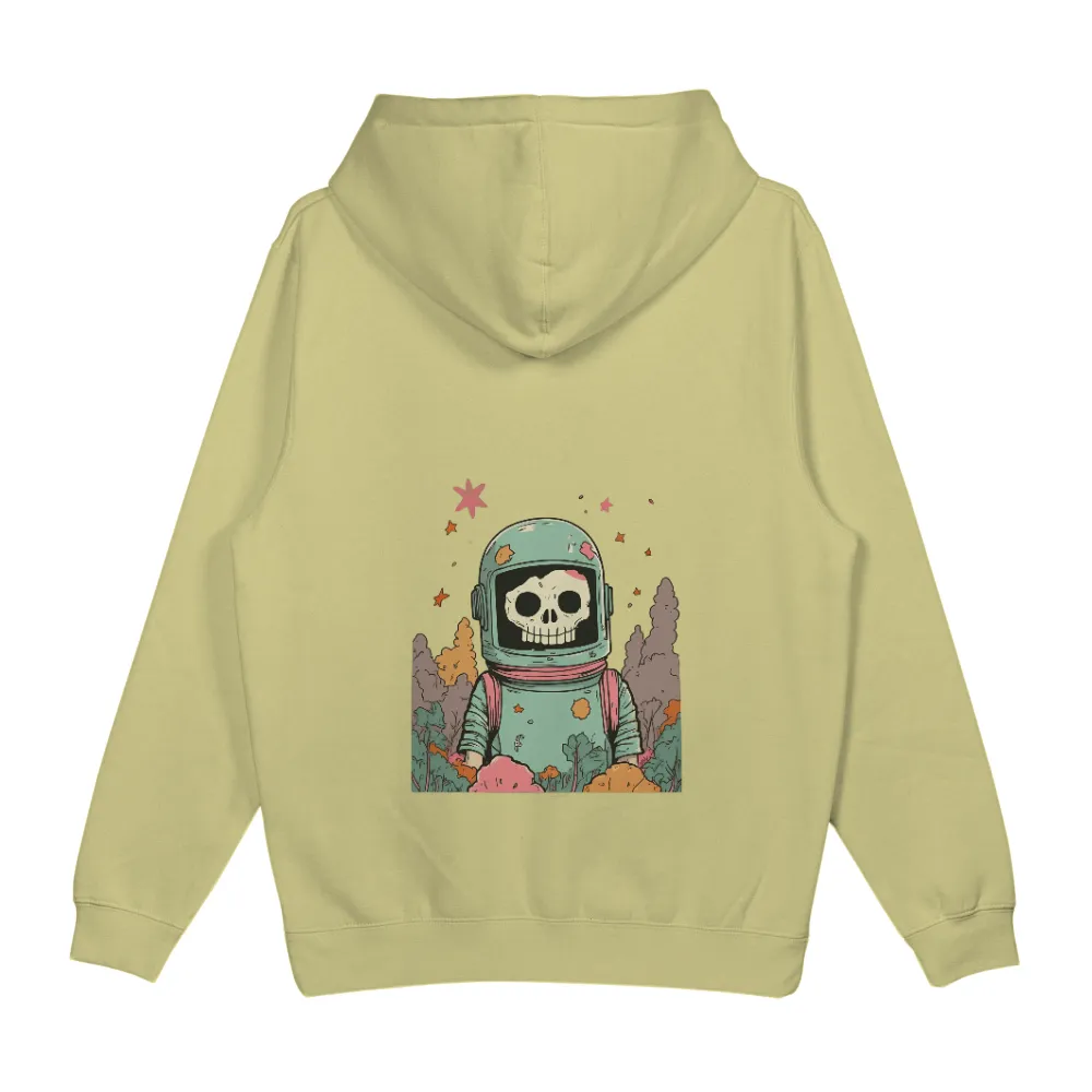 Custom T-Shirt Printing: Whimsical Skeleton Astronaut Adventure|skeleton skateboarding shirt pink