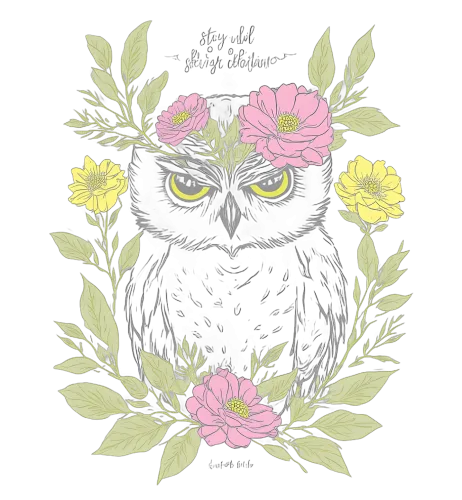 Tee Shirts Printed: Stay Wild with Owl and Flowers