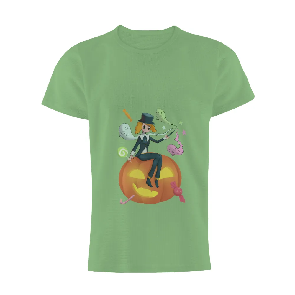 Custom T-Shirt Printing: Enchanting Halloween Magic with Luna the Magician|ghostface button up shirt spirit halloween